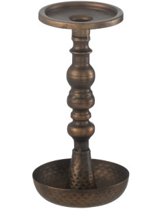 Bougeoir vintage XL Hauteur 23 cm en Métal Marron Ulick - 1