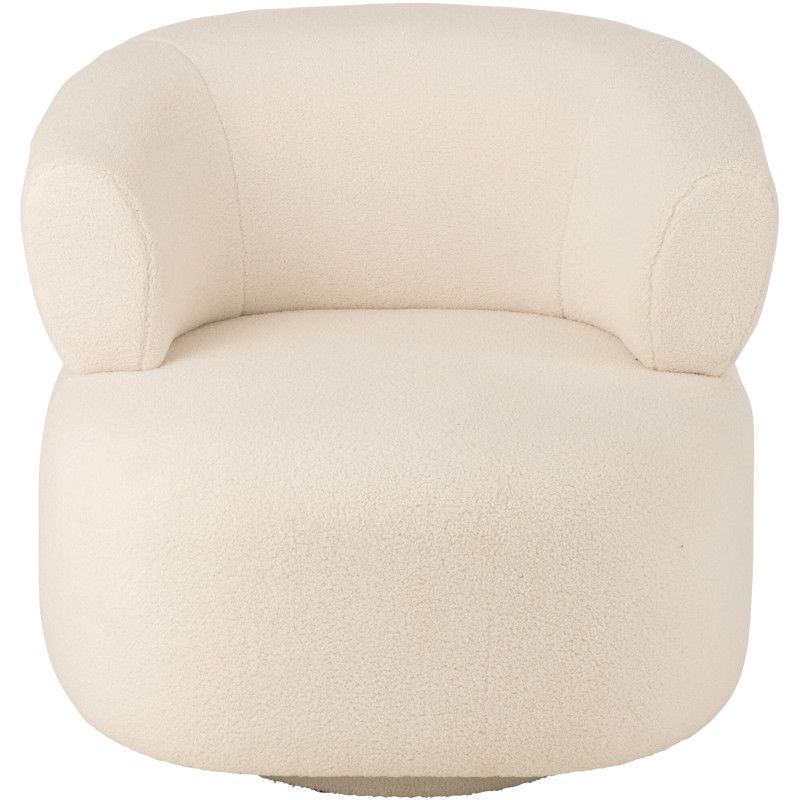 Fauteuil moderne rond en Tissu Blanc Bouclette Universe - 3