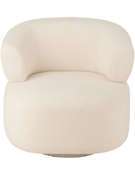 Fauteuil moderne rond en Tissu Blanc Bouclette Universe - 3