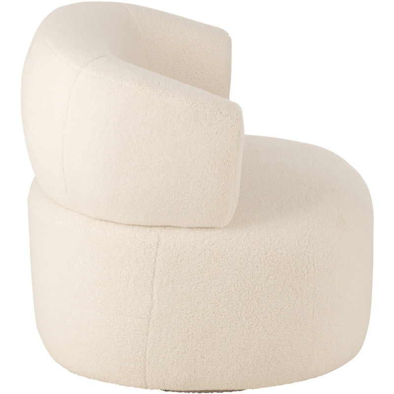 Fauteuil moderne rond en Tissu Blanc Bouclette Universe - 4