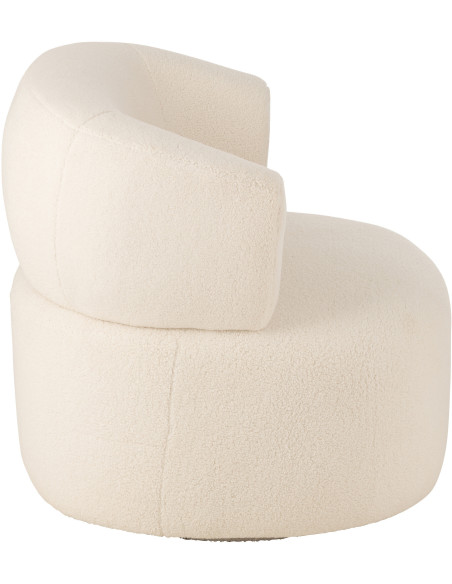 Fauteuil moderne rond en Tissu Blanc Bouclette Universe - 4