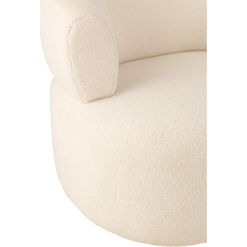 Fauteuil moderne rond en Tissu Blanc Bouclette Universe - 6