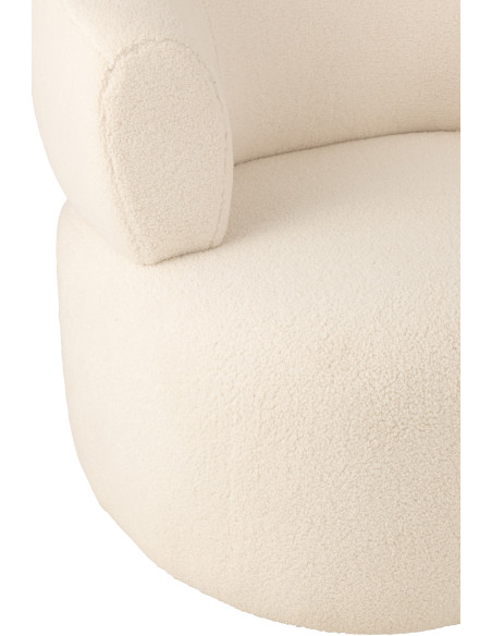 Fauteuil moderne rond en Tissu Blanc Bouclette Universe - 6