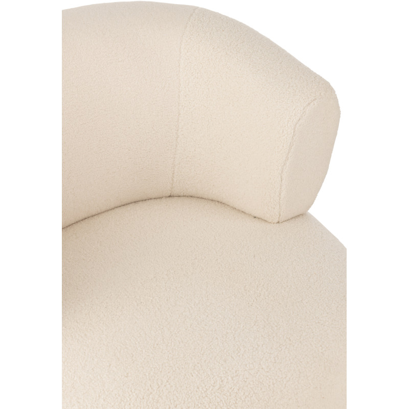 Fauteuil moderne rond en Tissu Blanc Bouclette Universe - 7