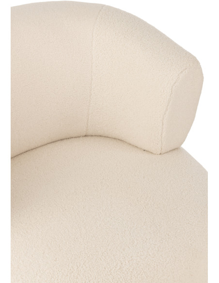 Fauteuil moderne rond en Tissu Blanc Bouclette Universe - 7