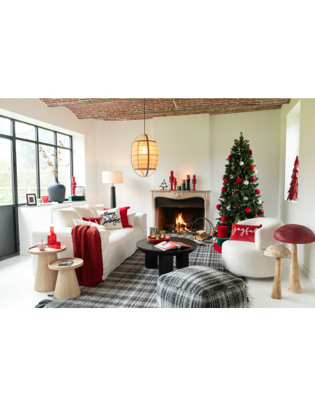 Fauteuil moderne rond en Tissu Blanc Bouclette Universe - 8