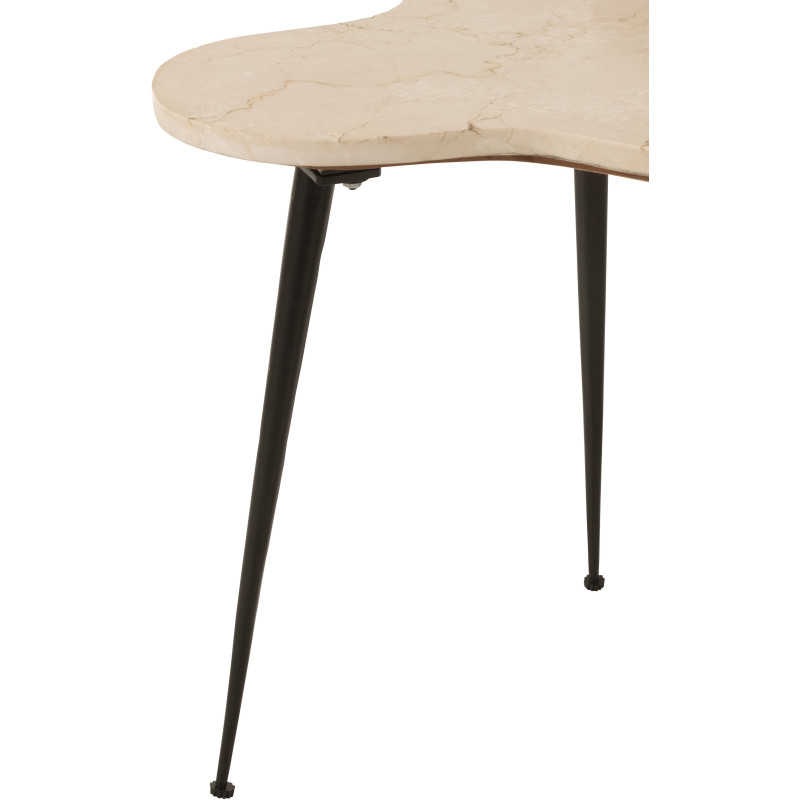 Table basse gigogne Abeille Originale en Marbre Blanc Métal Noir Beebee (Lot de 3) - 3