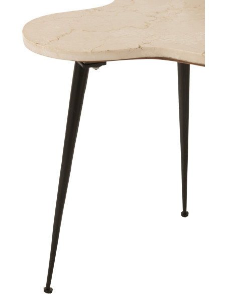Table basse gigogne Abeille Originale en Marbre Blanc Métal Noir Beebee (Lot de 3) - 3