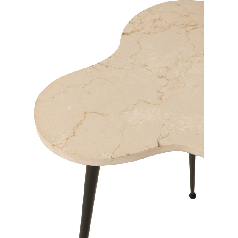 Table basse gigogne Abeille Originale en Marbre Blanc Métal Noir Beebee (Lot de 3) - 4