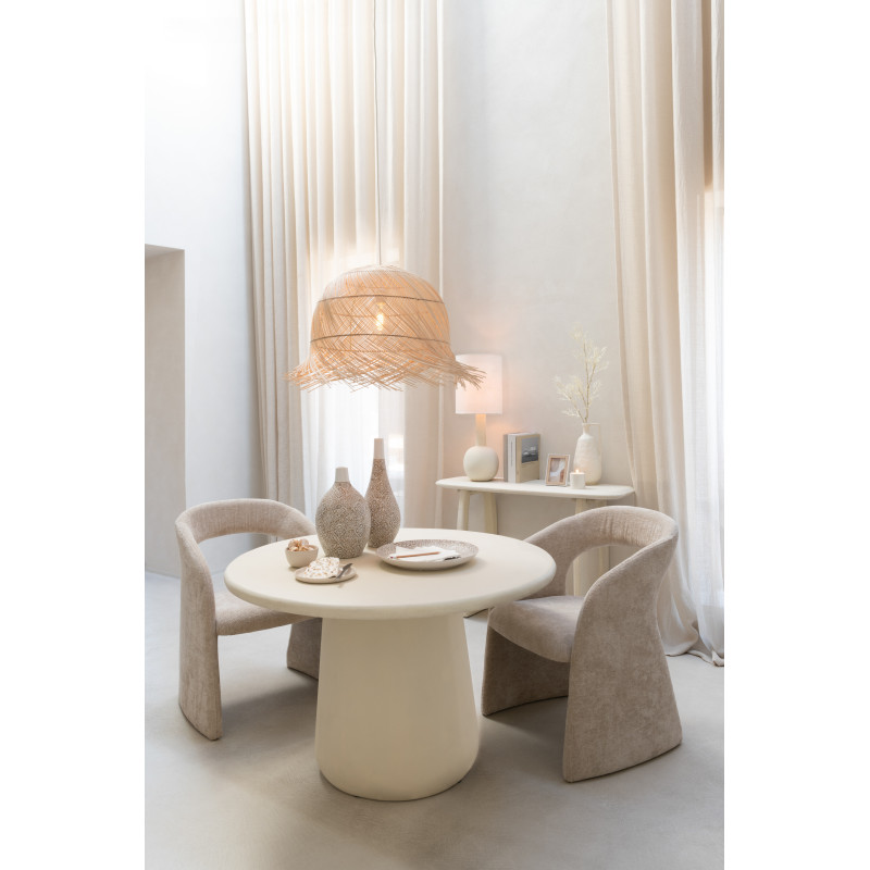 Table à manger moderne Ronde 6 personnes en Bois Beige Ram - 2