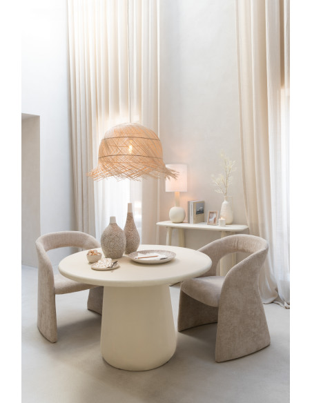 Table à manger moderne Ronde 6 personnes en Bois Beige Ram - 2