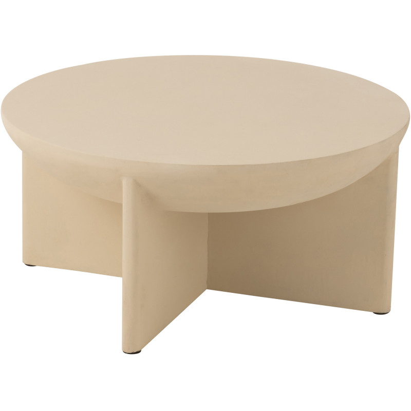 Table basse moderne Ronde en Bois de manguier Beige Halfy - 1