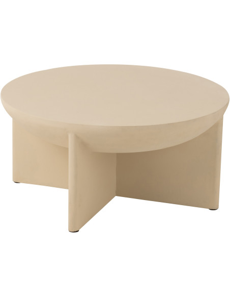 Table basse moderne Ronde en Bois de manguier Beige Halfy - 1