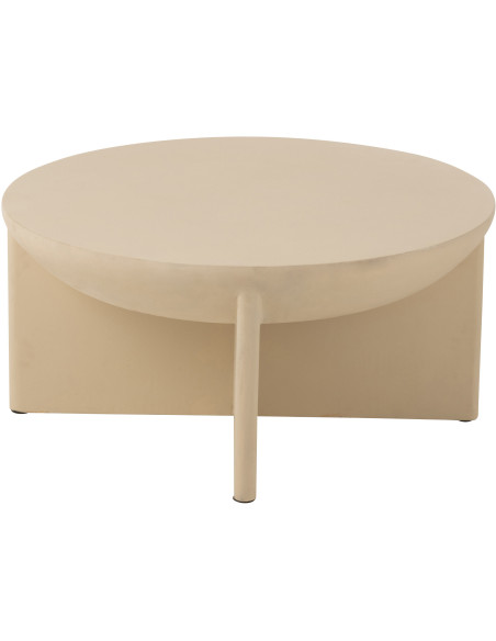 Table basse moderne Ronde en Bois de manguier Beige Halfy - 3