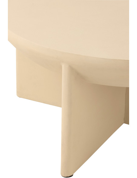 Table basse moderne Ronde en Bois de manguier Beige Halfy - 5
