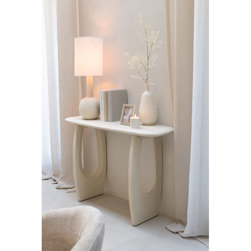 Console moderne Rectangulaire en Bois de manguier Beige Mark - 2