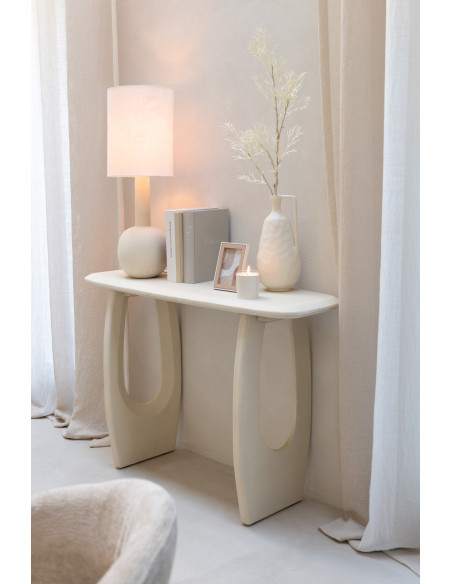 Console moderne Rectangulaire en Bois de manguier Beige Mark - 2