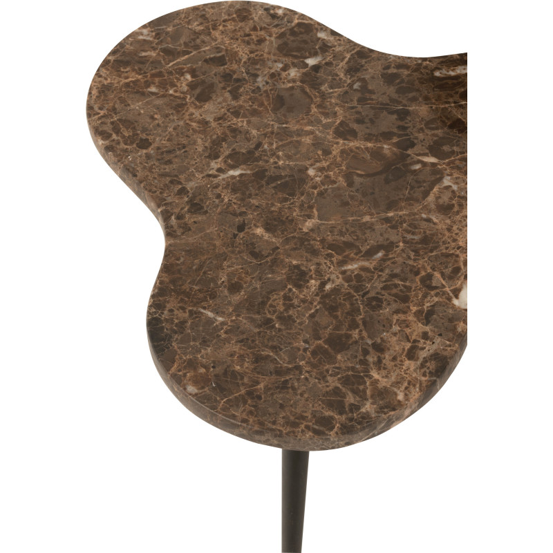 Table basse gigogne Abeille Originale en Marbre Marron Métal Noir Beebee (Lot de 3) - 4