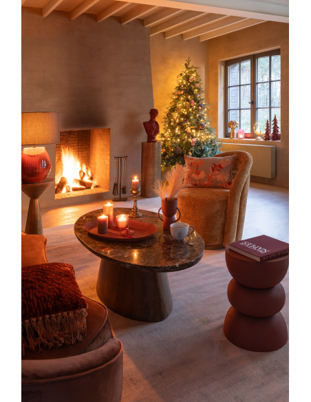 Table basse Ovale en Marbre Bois de manguier Marron Bryxor - 2