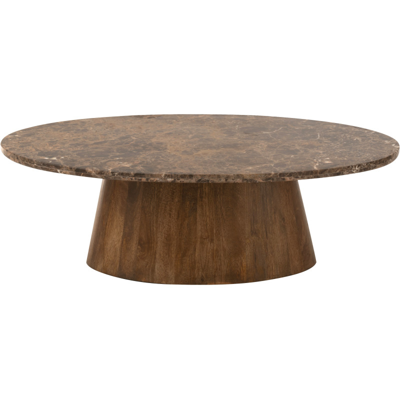 Table basse Ovale en Marbre Bois de manguier Marron Bryxor - 3