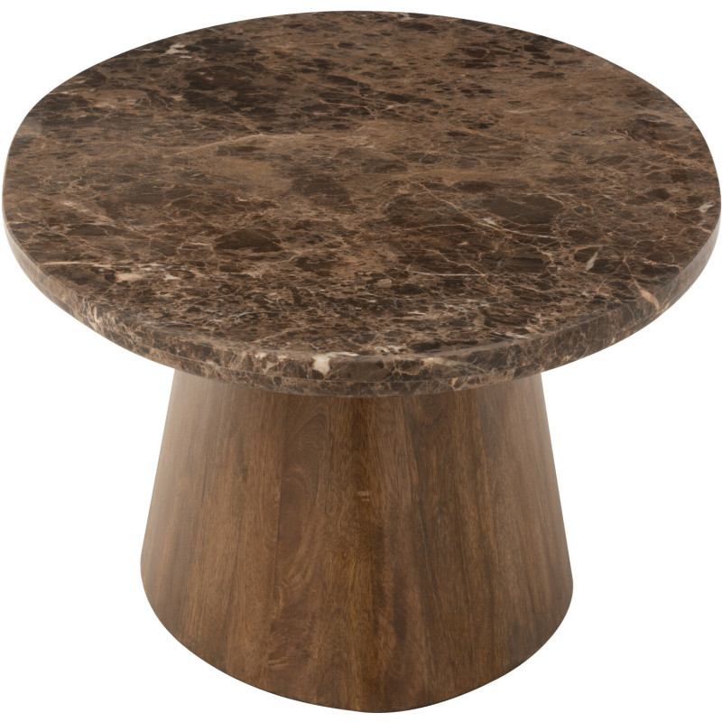 Table basse Ovale en Marbre Bois de manguier Marron Bryxor - 4