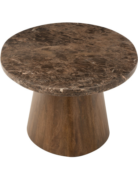 Table basse Ovale en Marbre Bois de manguier Marron Bryxor - 4