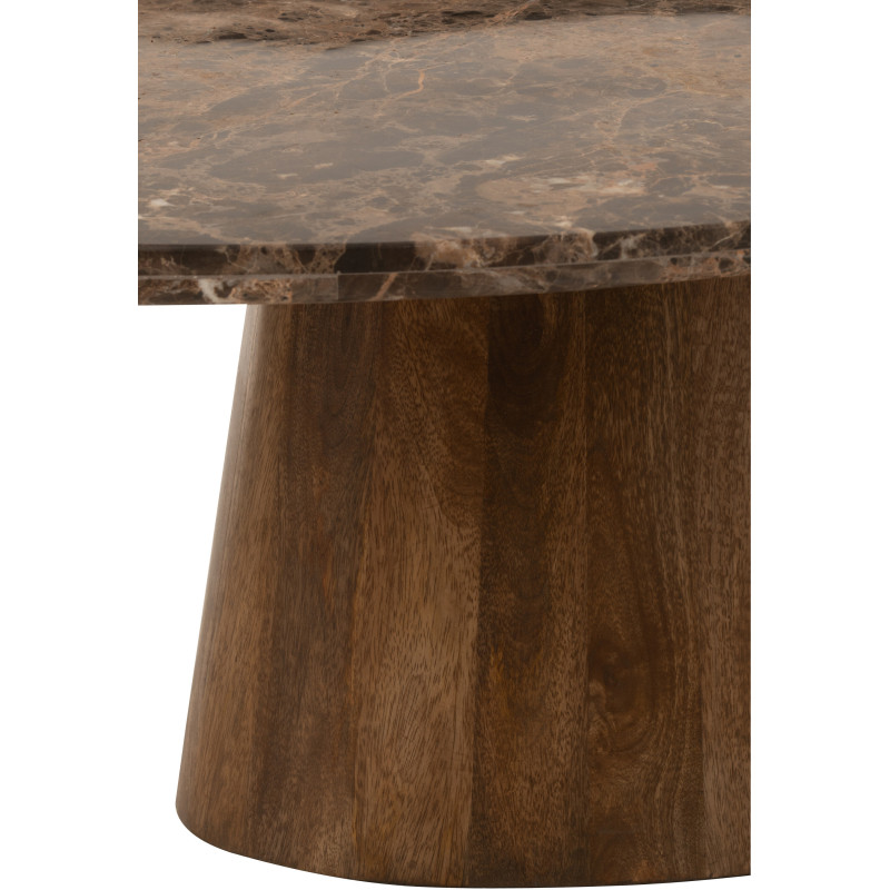 Table basse Ovale en Marbre Bois de manguier Marron Bryxor - 5
