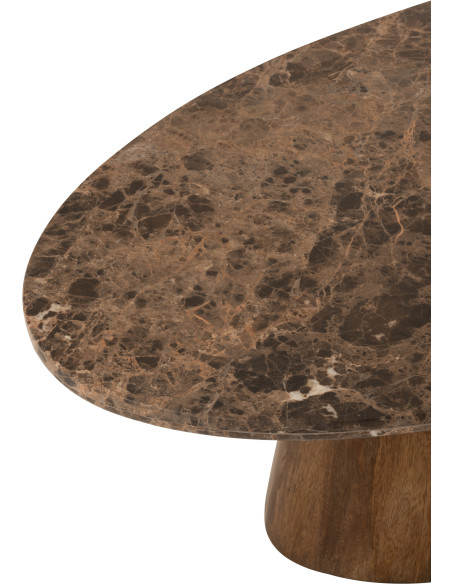 Table basse Ovale en Marbre Bois de manguier Marron Bryxor - 6