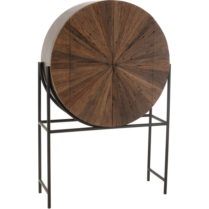 Buffet moderne Haut 2 portes en Bois recyclé Marron Métal Noir Shanil - 1