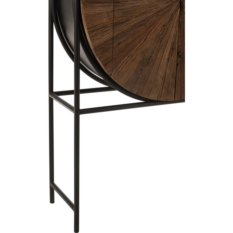 Buffet moderne Haut 2 portes en Bois recyclé Marron Métal Noir Shanil - 5