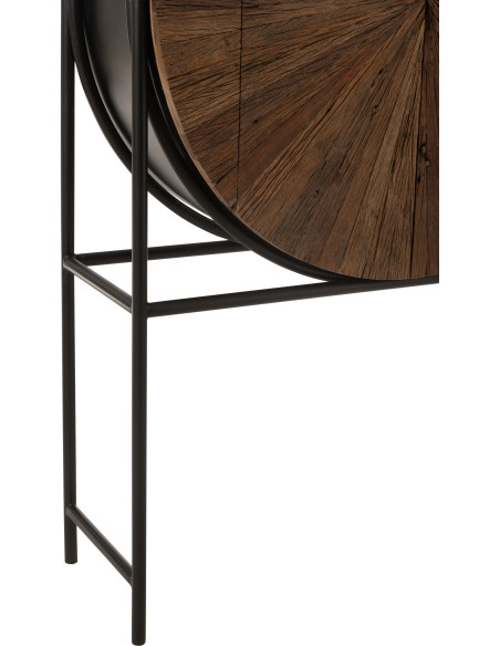 Buffet moderne Haut 2 portes en Bois recyclé Marron Métal Noir Shanil - 5