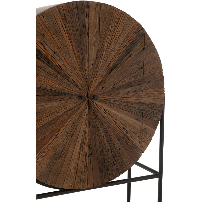 Buffet moderne Haut 2 portes en Bois recyclé Marron Métal Noir Shanil - 6