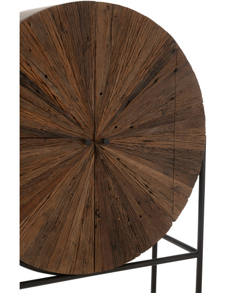 Buffet moderne Haut 2 portes en Bois recyclé Marron Métal Noir Shanil - 6