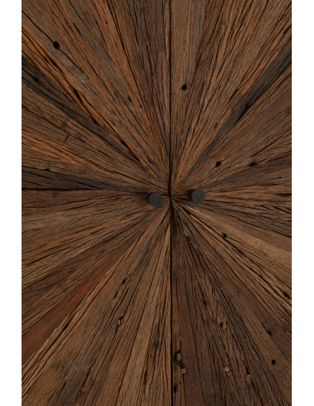 Buffet moderne Haut 2 portes en Bois recyclé Marron Métal Noir Shanil - 7