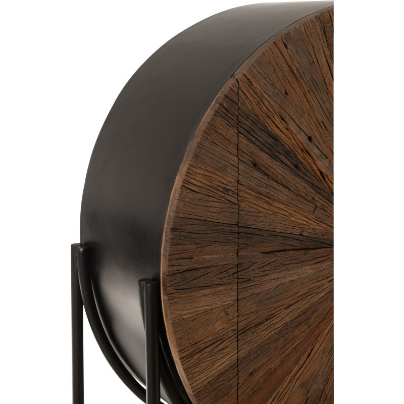 Buffet moderne Haut 2 portes en Bois recyclé Marron Métal Noir Shanil - 8