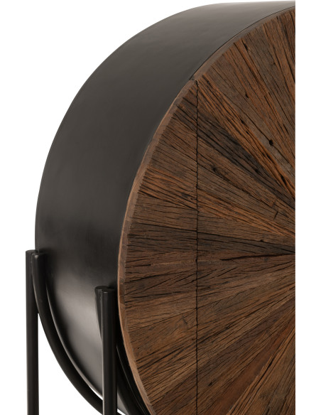 Buffet moderne Haut 2 portes en Bois recyclé Marron Métal Noir Shanil - 8