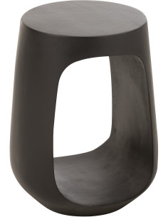 Table d'appoint moderne Ronde 1 niche en Bois de manguier Noir Pod - 1