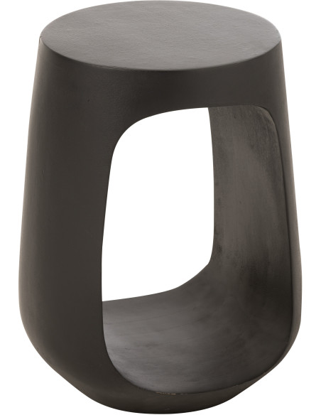 Table d'appoint moderne Ronde 1 niche en Bois de manguier Noir Pod - 1