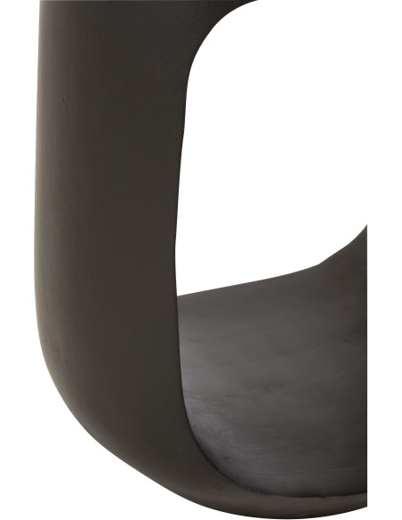 Table d'appoint moderne Ronde 1 niche en Bois de manguier Noir Pod - 4