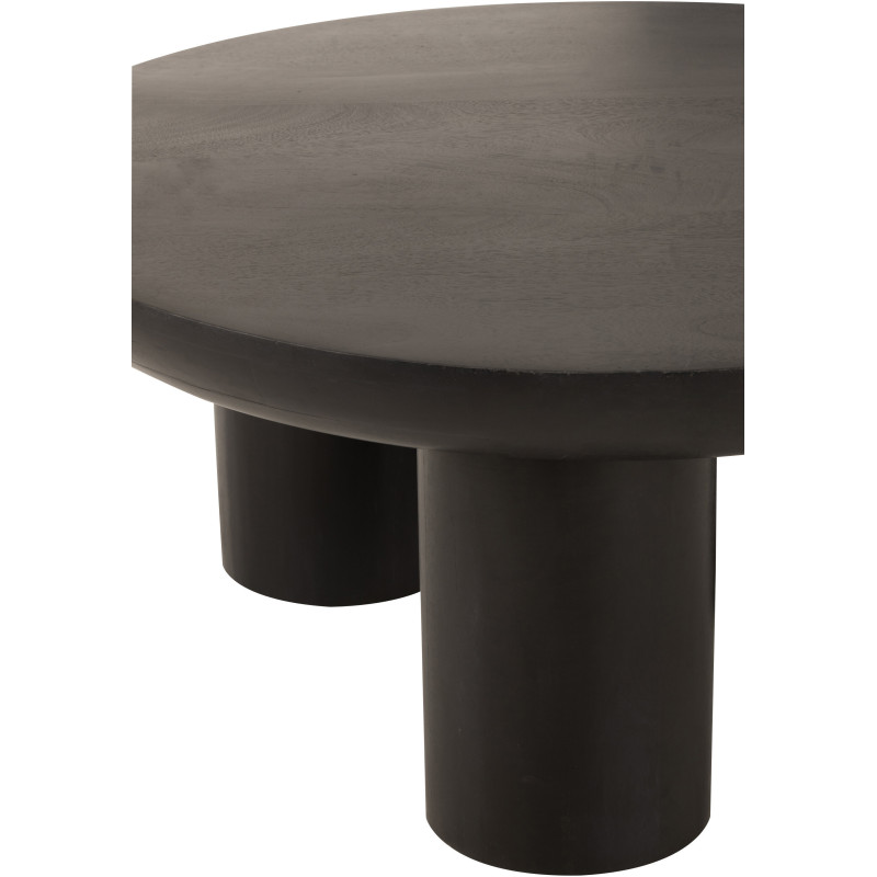 Table basse moderne Ronde en Bois de manguier Noir Trio - 3