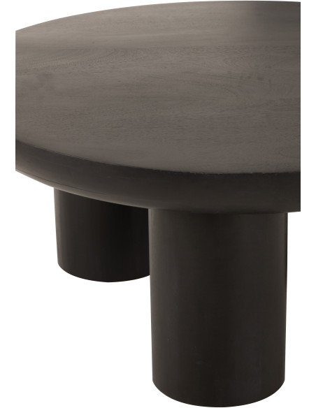 Table basse moderne Ronde en Bois de manguier Noir Trio - 3