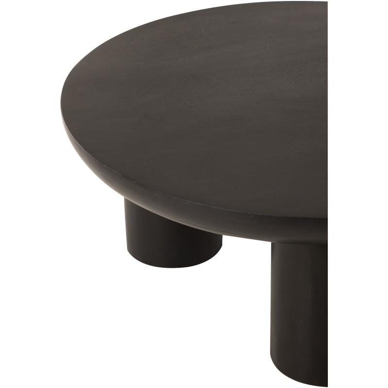 Table basse moderne Ronde en Bois de manguier Noir Trio - 4