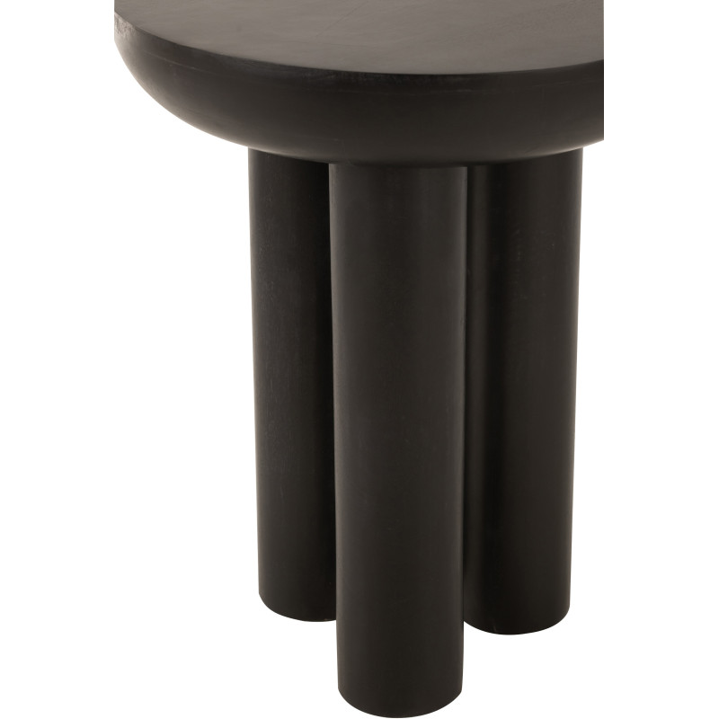 Table d'appoint moderne Ronde en Bois de manguier Noir Trio - 2
