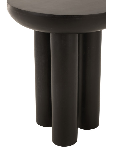 Table d'appoint moderne Ronde en Bois de manguier Noir Trio - 2
