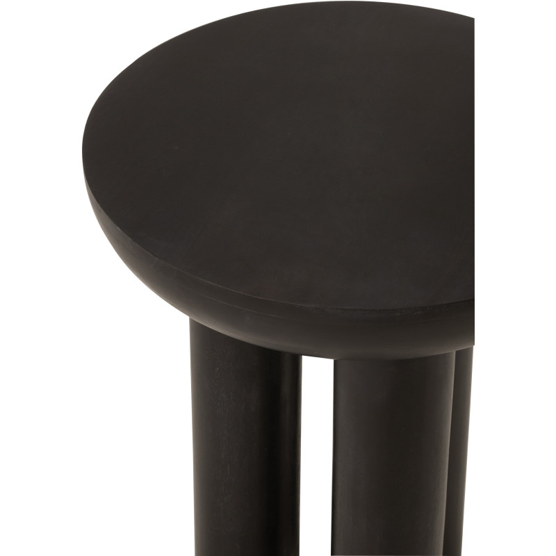 Table d'appoint moderne Ronde en Bois de manguier Noir Trio - 3