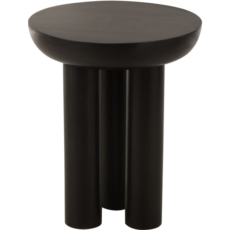 Table d'appoint moderne Ronde en Bois de manguier Noir Trio - 4