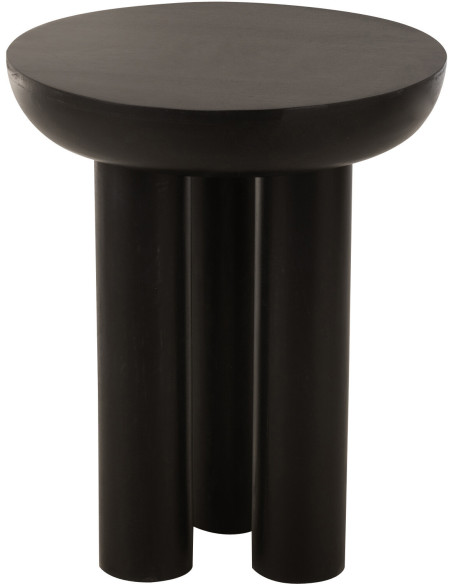 Table d'appoint moderne Ronde en Bois de manguier Noir Trio - 4