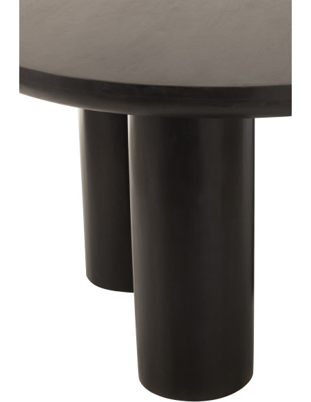 Table à manger moderne Ronde 6 personnes en Bois de manguier Noir Trio - 4
