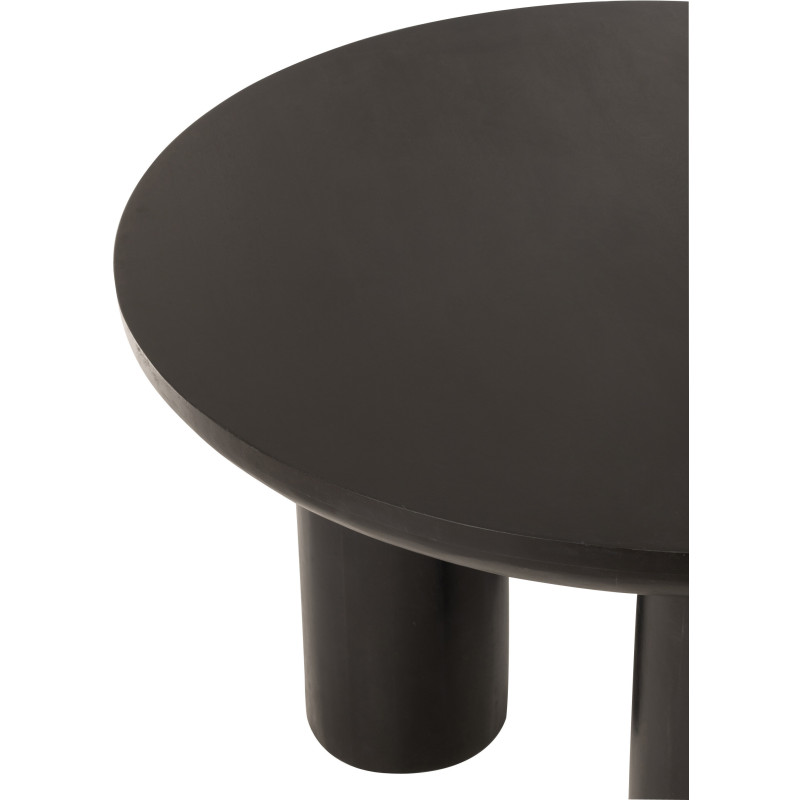 Table à manger moderne Ronde 6 personnes en Bois de manguier Noir Trio - 5