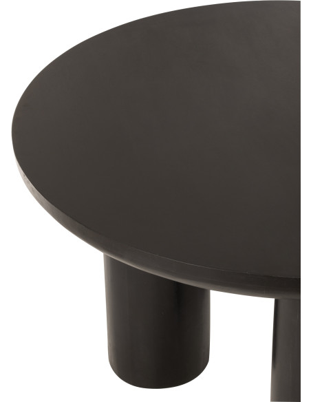 Table à manger moderne Ronde 6 personnes en Bois de manguier Noir Trio - 5